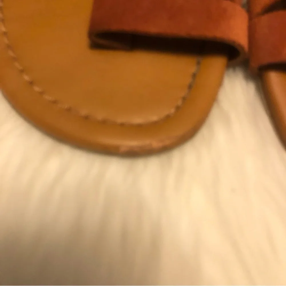 Franco Sarto Women's GIA Slingback Sandal Size 7M Orange Suede Flat
